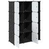vidaXL Armario Modular con 9 Compartimentos 109x36,5x143 cm Negro y Blanco - Image 3 of 11