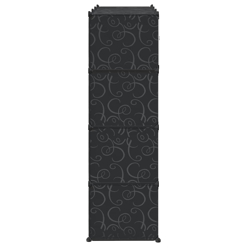 vidaXL Armario Modular con 9 Compartimentos 109x36,5x143 cm Negro y Blanco - Image 4 of 11