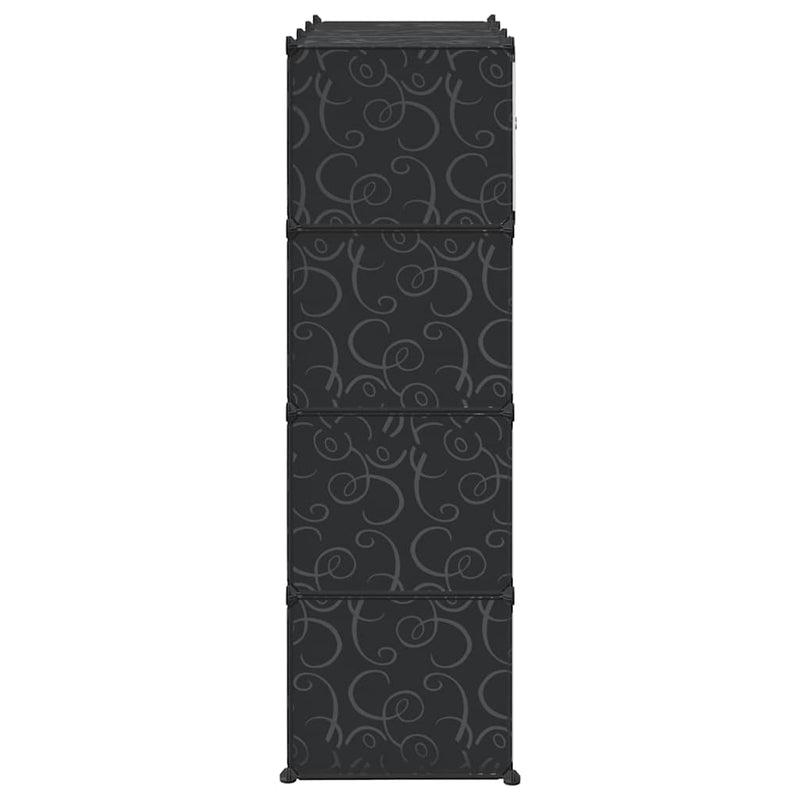 vidaXL Armario Modular con 9 Compartimentos 109x36,5x143 cm Negro y Blanco - Image 4 of 11