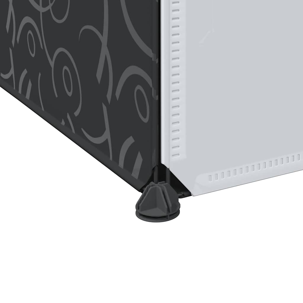 vidaXL Armario Modular con 9 Compartimentos 109x36,5x143 cm Negro y Blanco - Image 6 of 11