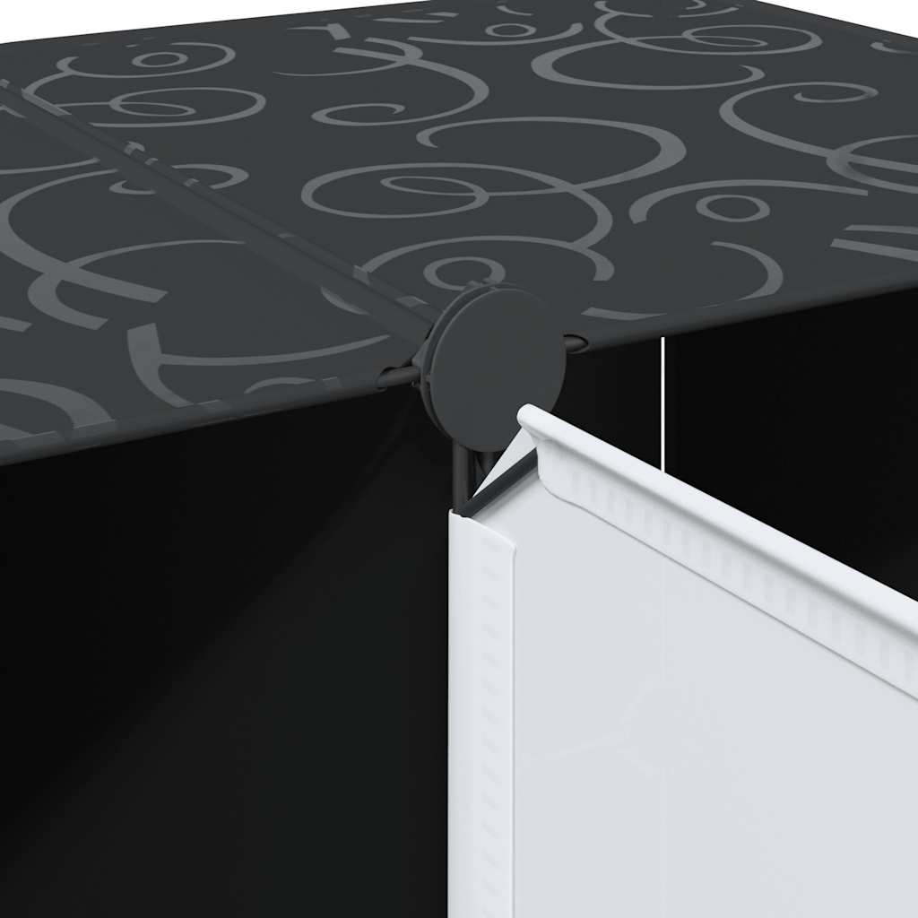 vidaXL Armario Modular con 9 Compartimentos 109x36,5x143 cm Negro y Blanco - Image 7 of 11