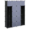 vidaXL Armario Modular 14 Compartimentos Negro y Blanco 37x146x180,5 cm - Image 3 of 18