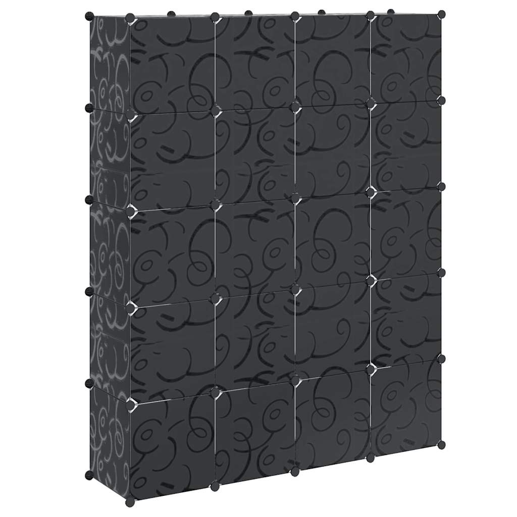 vidaXL Armario Modular 14 Compartimentos Negro y Blanco 37x146x180,5 cm - Image 9 of 18