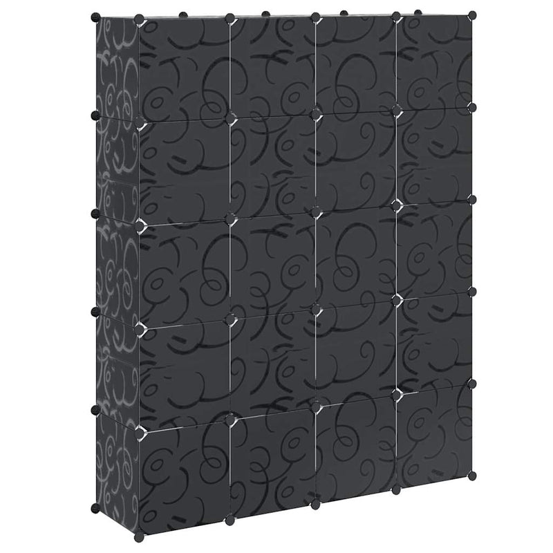 vidaXL Armario Modular 14 Compartimentos Negro y Blanco 37x146x180,5 cm - Image 9 of 18