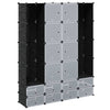 vidaXL Armario Modular 14 Compartimentos Negro y Blanco 37x146x180,5 cm - Image 4 of 18