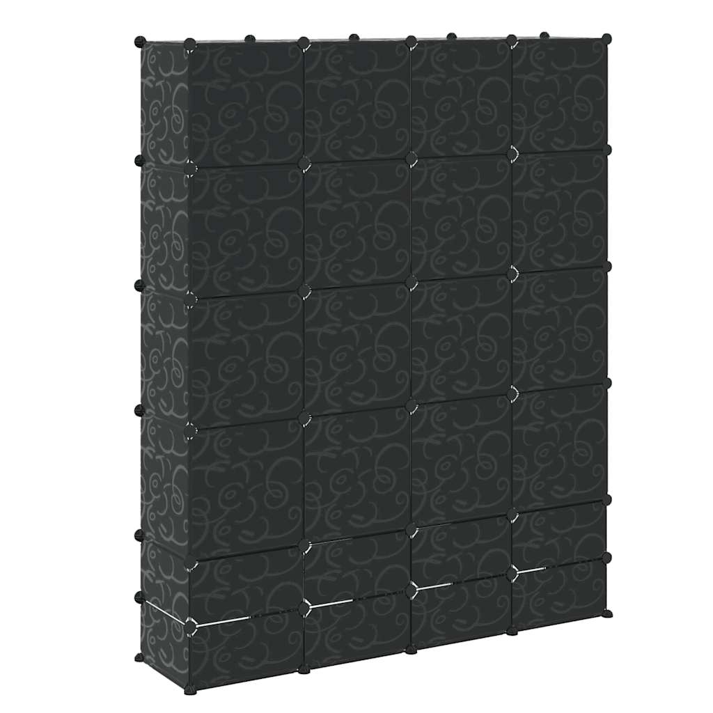vidaXL Armario Modular 14 Compartimentos Negro y Blanco 37x146x180,5 cm - Image 10 of 18