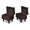 vidaXL Cassapanca Set 3 pz in Legno di Pino Massello e PU, Panca 112x36x42,5 cm, Marrone - Image 5 of 9