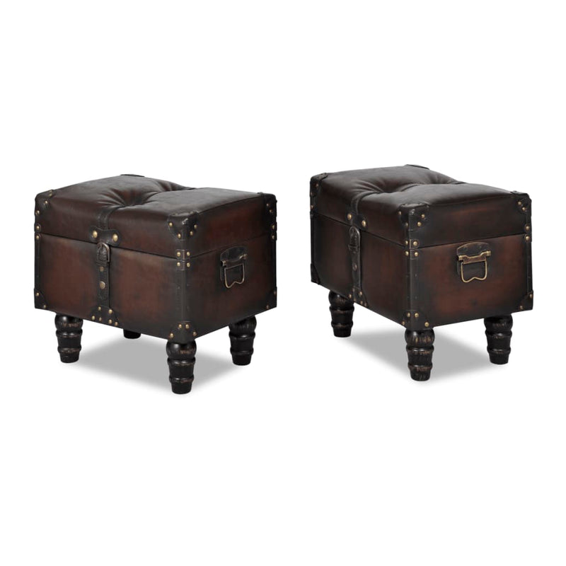 vidaXL Cassapanca Set 3 pz in Legno di Pino Massello e PU, Panca 112x36x42,5 cm, Marrone - Image 6 of 9