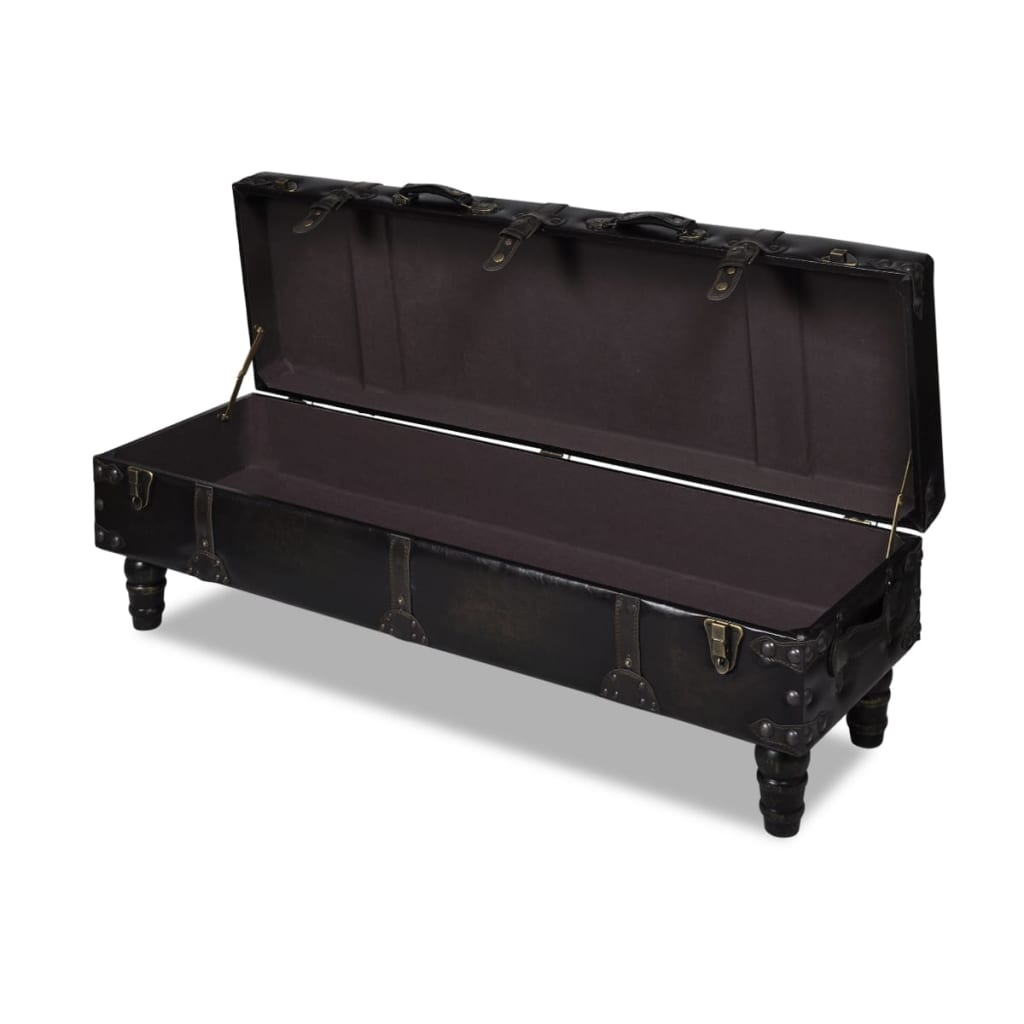 vidaXL Panca Contenitore in MDF 111 x 34 x 37 cm Marrone - Image 2 of 5