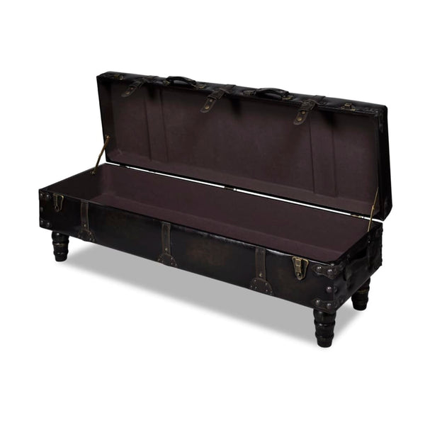 Panca Contenitore in MDF 111 x 34 x 37 cm Marrone - immagine 2 | SolPatio