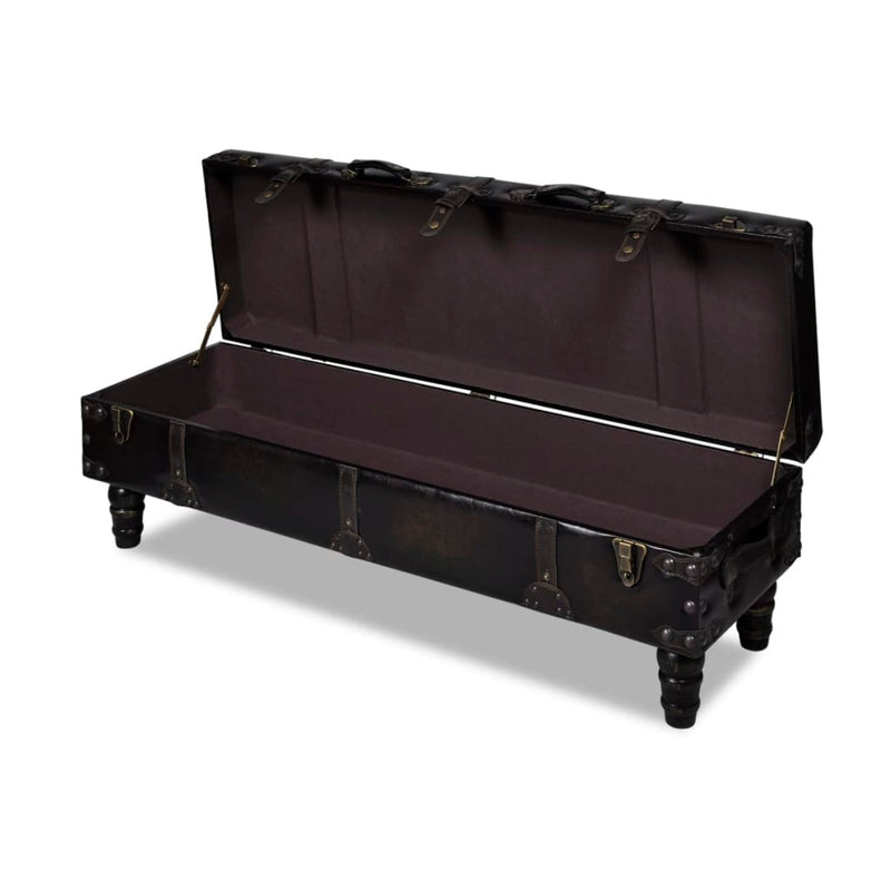 vidaXL Panca Contenitore in MDF 111 x 34 x 37 cm Marrone - Image 2 of 5