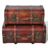 vidaXL 2 pcs Wooden Treasure Chest Vintage Brown - Image 1 of 5