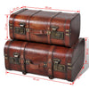 vidaXL 2 pcs Wooden Treasure Chest Vintage Brown - Image 5 of 5
