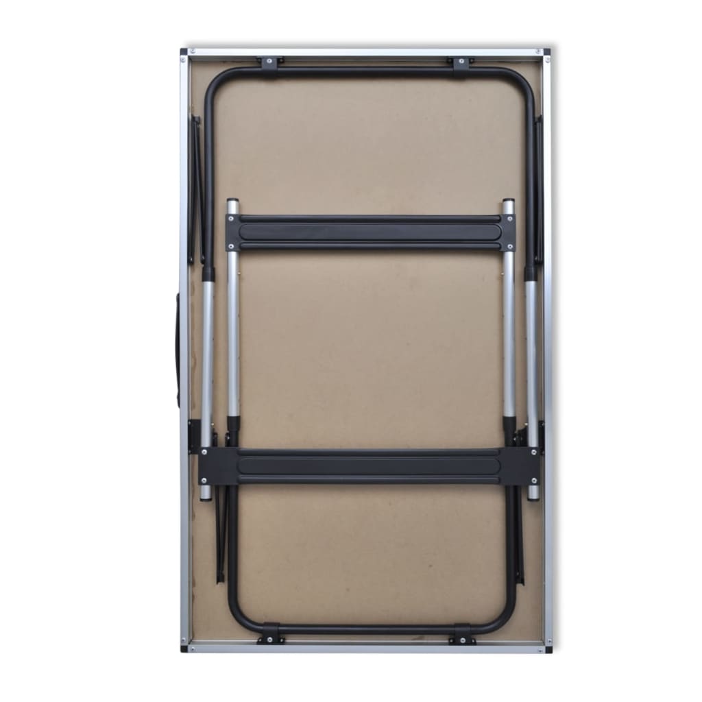 vidaXL Set di Tavoli da Lavoro Pieghevoli con Piano in MDF, 100 x 60 cm, Altezza Regolabile, Nero - Image 4 of 5