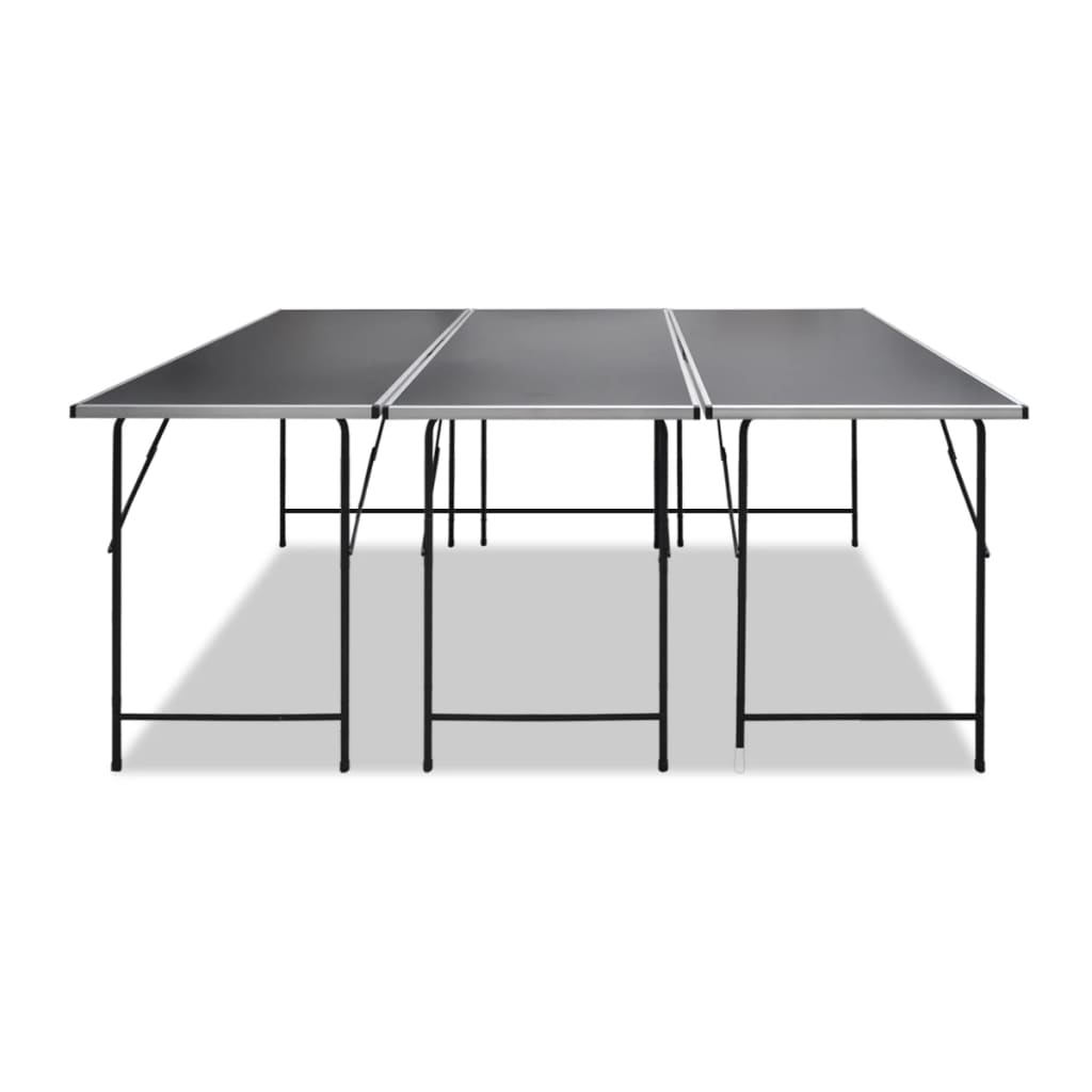 vidaXL Set 3 Tavoli da Lavoro Pieghevoli in MDF e Ferro 100x60x82 cm Nero - Image 1 of 5