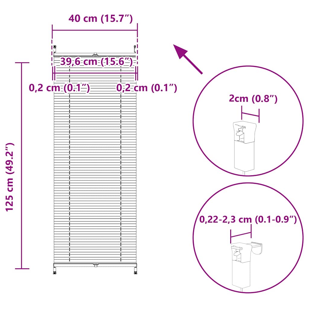 Tenda plissè 40x125cm bianca - Image 9 of 9