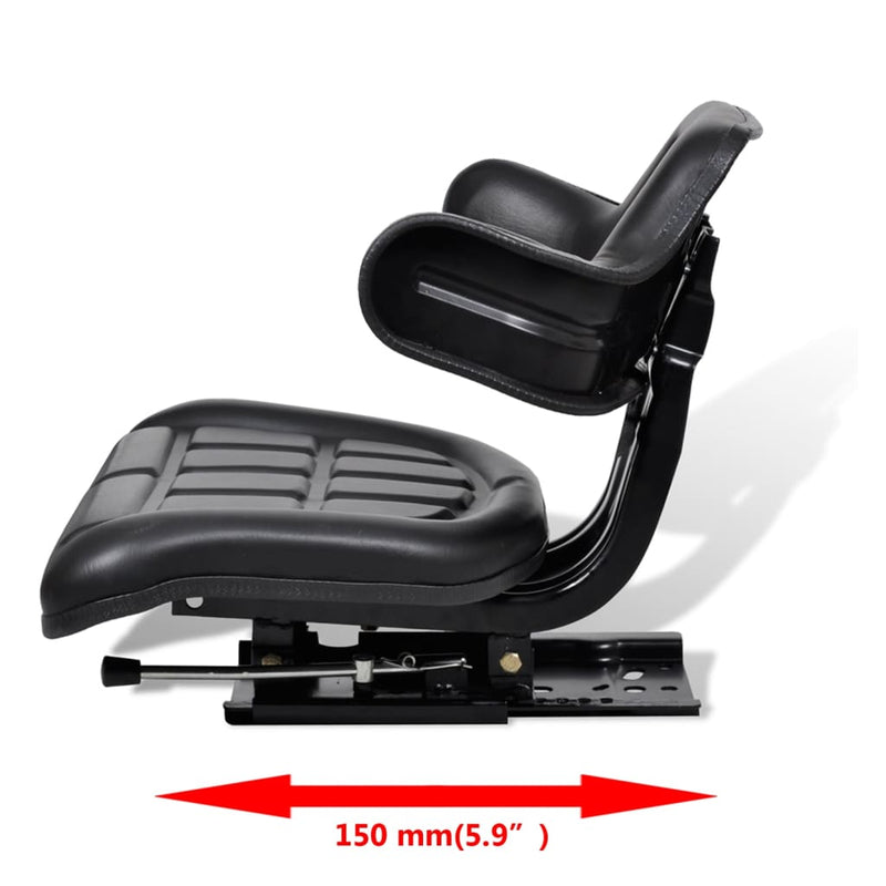Sedile per Trattore Comfort con Schienale Regolabile - Nero - Image 4 of 9