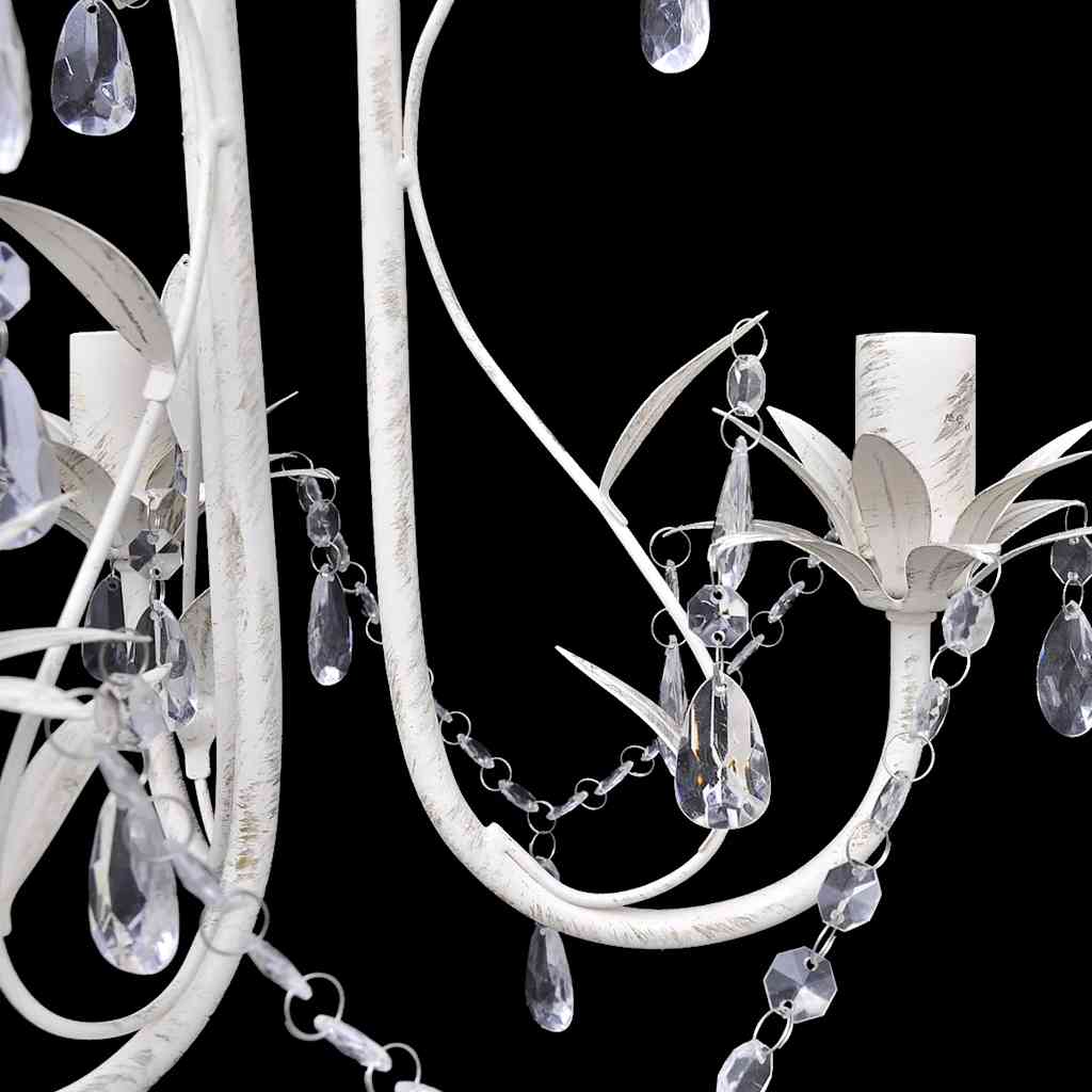 vidaXL Lampadario da Soffitto Cristallo Elegante Bianco - Image 3 of 4