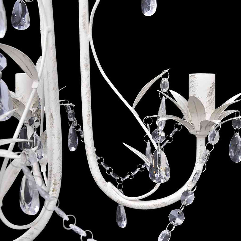 vidaXL Lampadario da Soffitto Cristallo Elegante Bianco - Image 3 of 4