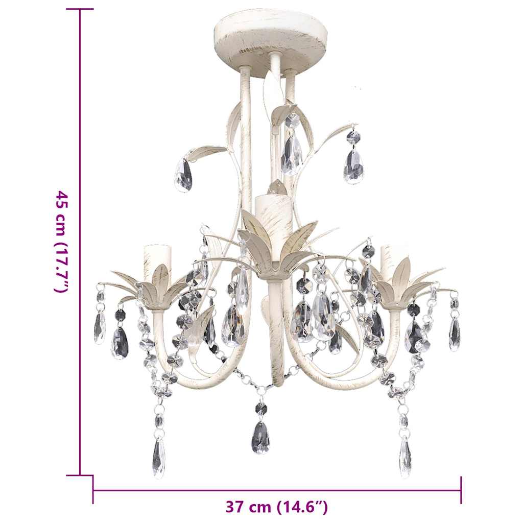 vidaXL Lampadario da Soffitto Cristallo Elegante Bianco - Image 4 of 4