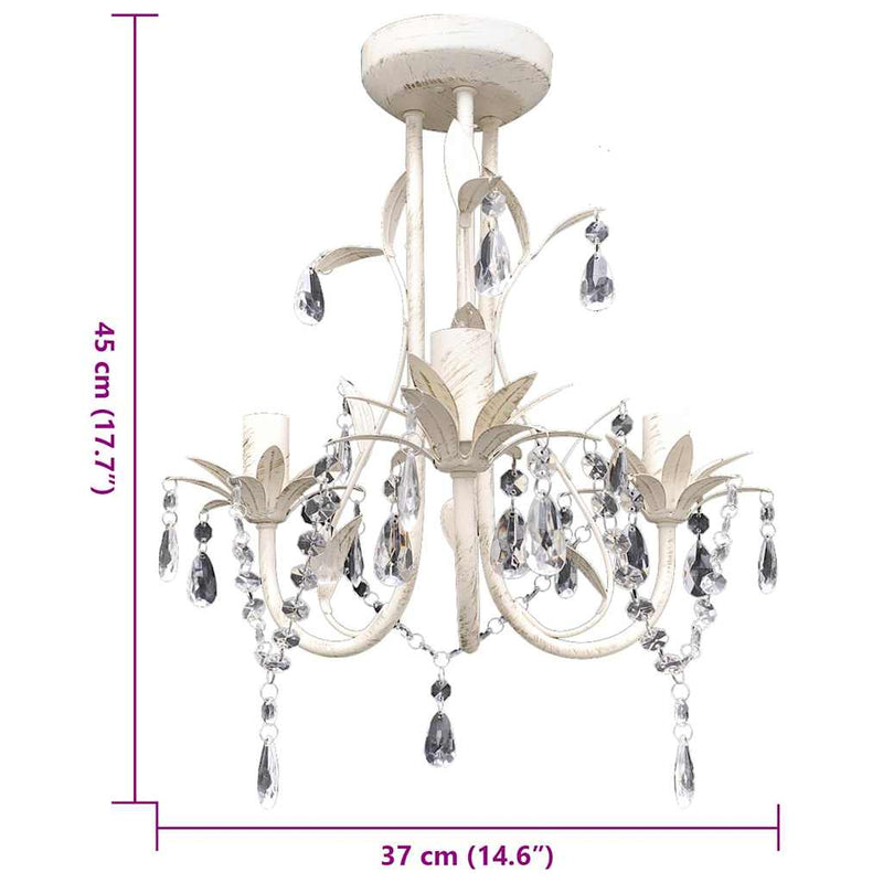 vidaXL Lampadario da Soffitto Cristallo Elegante Bianco - Image 4 of 4