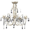 vidaXL Chandelier 5 Lamp Holders Acrylic Crystal 46 x 42.5 cm Antique White - Image 2 of 4