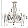 vidaXL Chandelier 5 Lamp Holders Acrylic Crystal 46 x 42.5 cm Antique White - Image 4 of 4