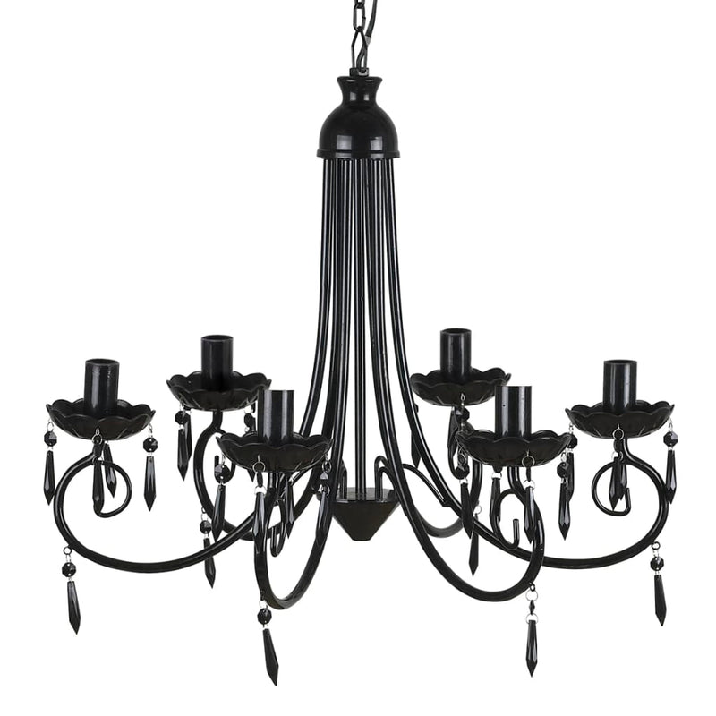 vidaXL Lampada da Soffitto Pendente 6 Portalampade 55,5 cm Nero - Image 1 of 3
