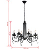 vidaXL Lampada da Soffitto Pendente 6 Portalampade 55,5 cm Nero - Image 3 of 3