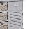 vidaXL Armario de Madera con 3 Cestas Trenzadas Blanco - Image 3 of 6