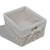 vidaXL Armario de Madera con 3 Cestas Trenzadas Blanco - Image 4 of 6