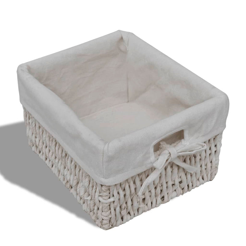 vidaXL Armario de Madera con 3 Cestas Trenzadas Blanco - Image 4 of 6