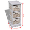 vidaXL Estructura de Madera con 3 Cestas Trenzadas Blancas - Image 15 of 17