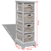 vidaXL Estructura de Madera con 3 Cestas Trenzadas Blancas - Image 14 of 17