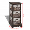 vidaXL Estructura de Almacenamiento de Madera con 3 Cestas Trenzadas Marrón - Image 3 of 3