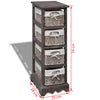 vidaXL Estructura de Madera con 4 Cestas Trenzadas Marrones - Image 9 of 10