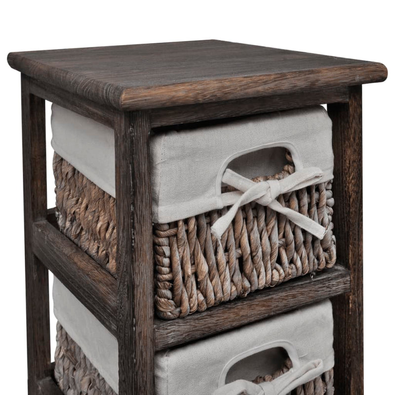 vidaXL Struttura in Legno con 5 Cestini Intrecciati Marrone - Image 1 of 5