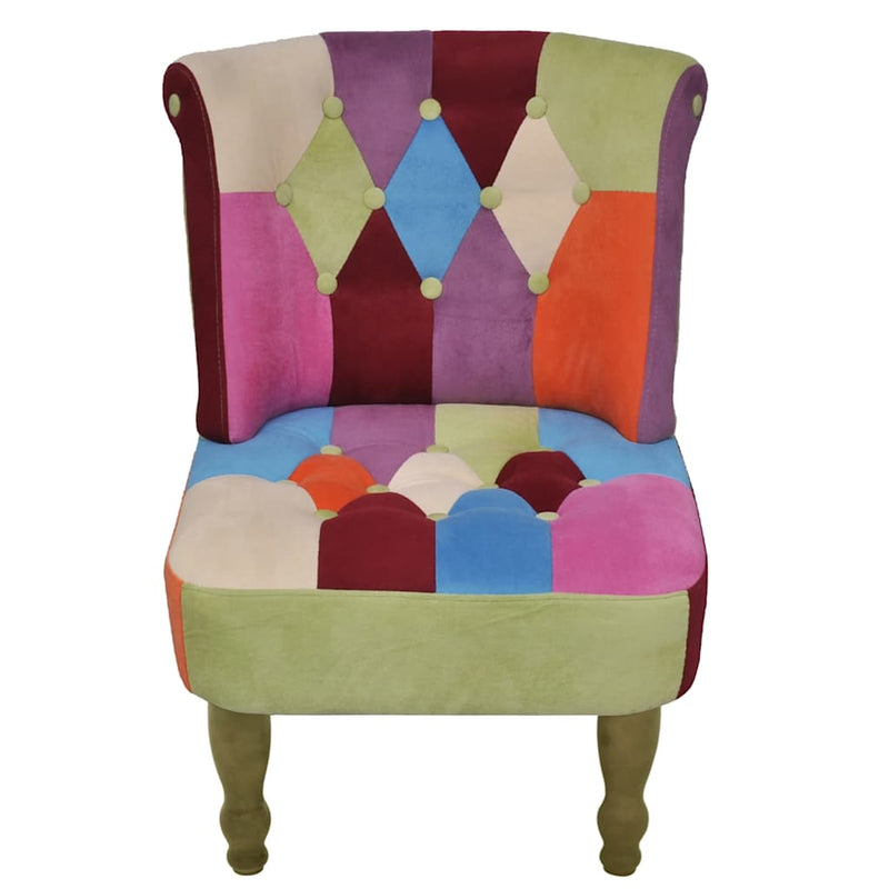 Poltrona Francese Design Patchwork in Tessuto 52 x 64 x 70 cm Multicolore - immagine 1 | SolPatio - Image 1 of 4