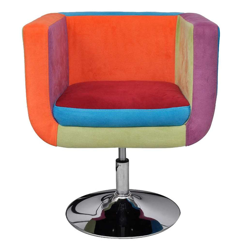 vidaXL Patchwork Fabric Adjustable Cube Armchair 63x57x66-76 cm Multicolour - Image 1 of 9