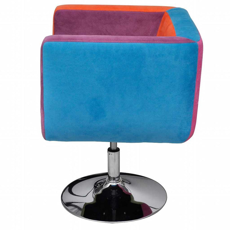 vidaXL Patchwork Fabric Adjustable Cube Armchair 63x57x66-76 cm Multicolour - Image 3 of 9