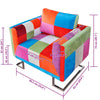 vidaXL Sillón Cúbico de Tela Patchwork, Patas Cromadas, 85,5 x 63 x 74 cm, Multicolor - Image 6 of 7