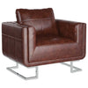 vidaXL Sillón de bañera de cuero sintético y patas cromadas 85,5 x 63 cm Marrón - Image 2 of 7