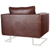 vidaXL Sillón de bañera de cuero sintético y patas cromadas 85,5 x 63 cm Marrón - Image 4 of 7