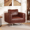 vidaXL Sillón de bañera de cuero sintético y patas cromadas 85,5 x 63 cm Marrón - Image 1 of 7