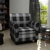vidaXL Armchair with Fabric Cushion and Wooden Frame, 67.5 x 71 x 75.5 cm, Black - Image 1 of 6