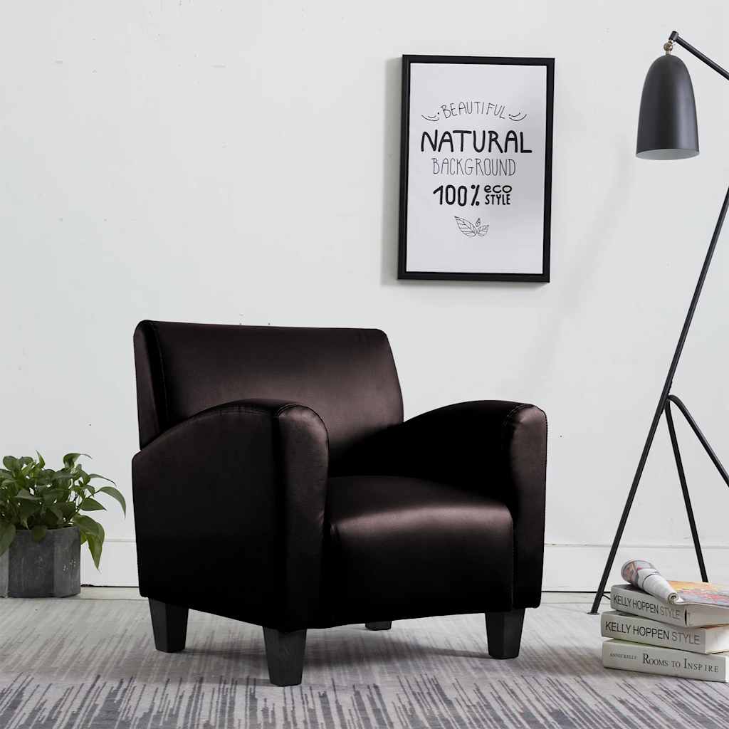vidaXL Faux Leather Armchair 70 x 69 x 72 cm Dark Brown - Image 1 of 8