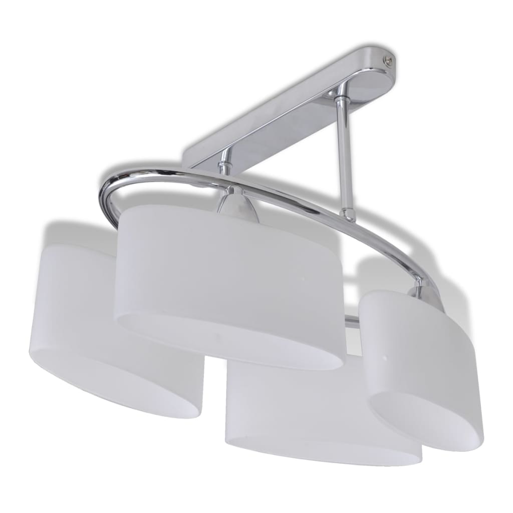 Lampada da Soffitto Moderna con 4 Paralumi Ellissoidali in Vetro Cromato E14- - Image 2 of 5
