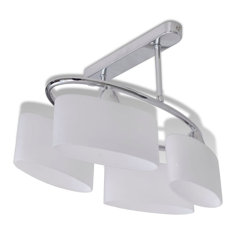Lampada da Soffitto Moderna con 4 Paralumi Ellissoidali in Vetro Cromato E14- - Image 2 of 5
