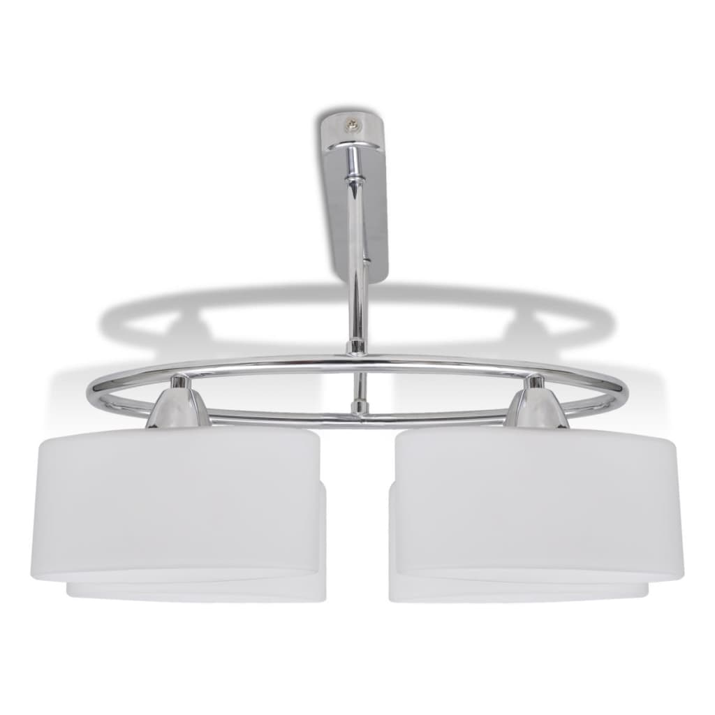 Lampada da Soffitto Moderna con 4 Paralumi Ellissoidali in Vetro Cromato E14- - Image 3 of 5