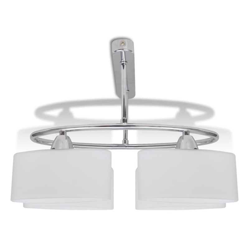 Lampada da Soffitto Moderna con 4 Paralumi Ellissoidali in Vetro Cromato E14- - Image 3 of 5